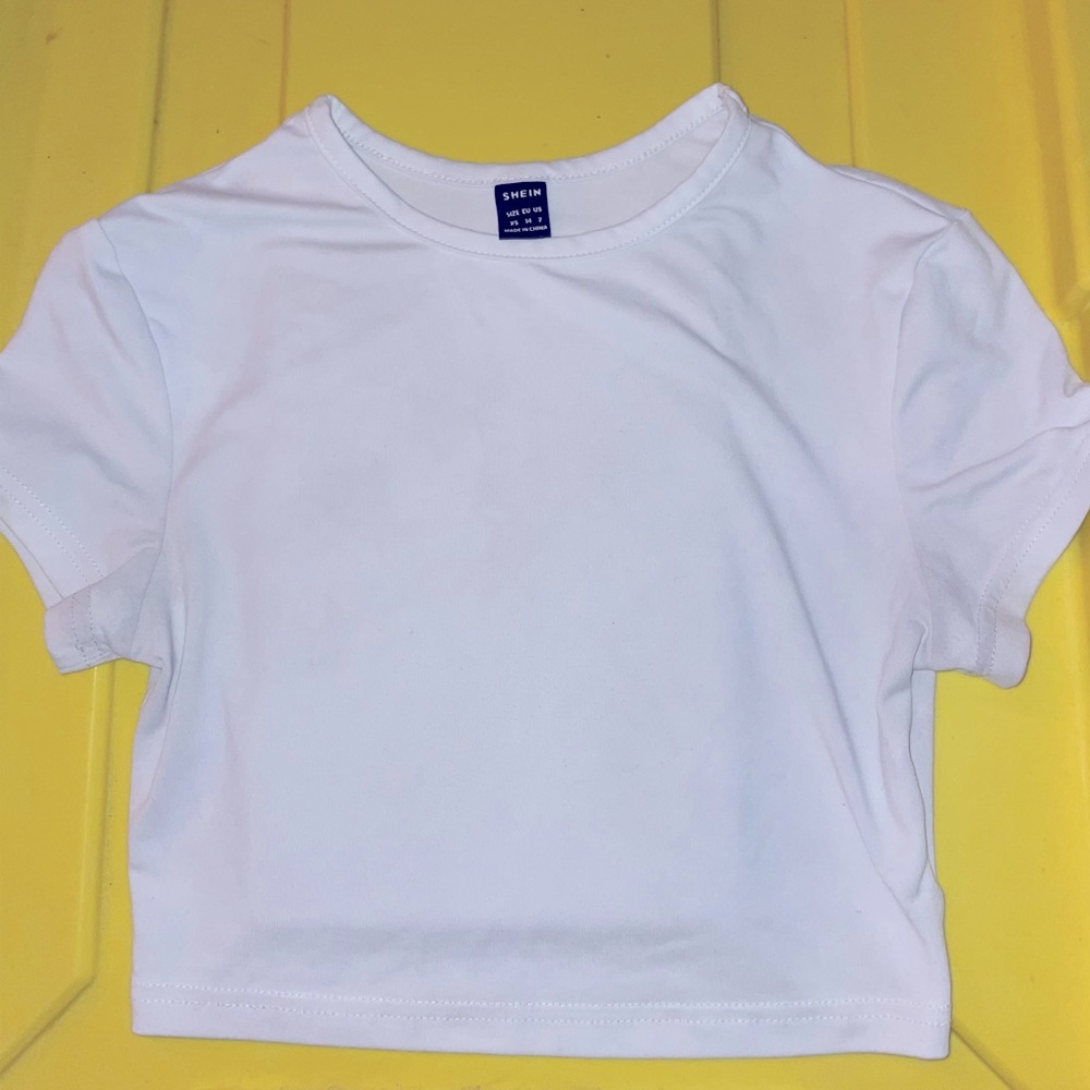Shein Plain White Crop Top